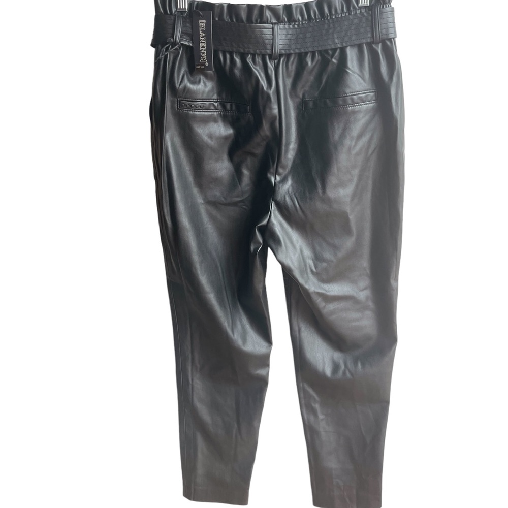 Blank NYC Black Faux Leather Paper Bag High Waist Pants Belted Size 30 - Picture 10 of 12